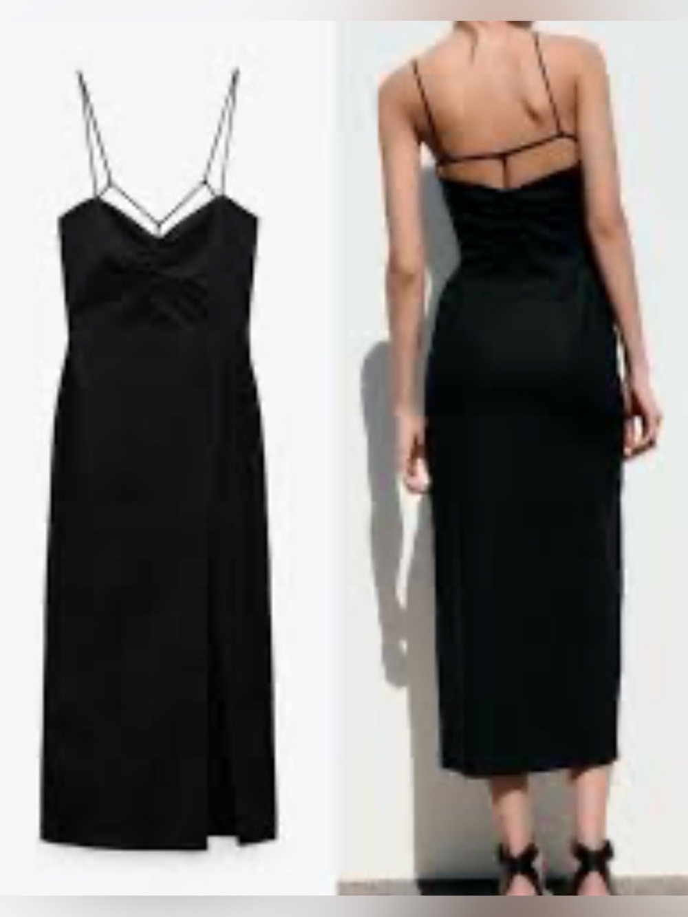 Zara Women's Black Dress Sz XL 50% Linen
